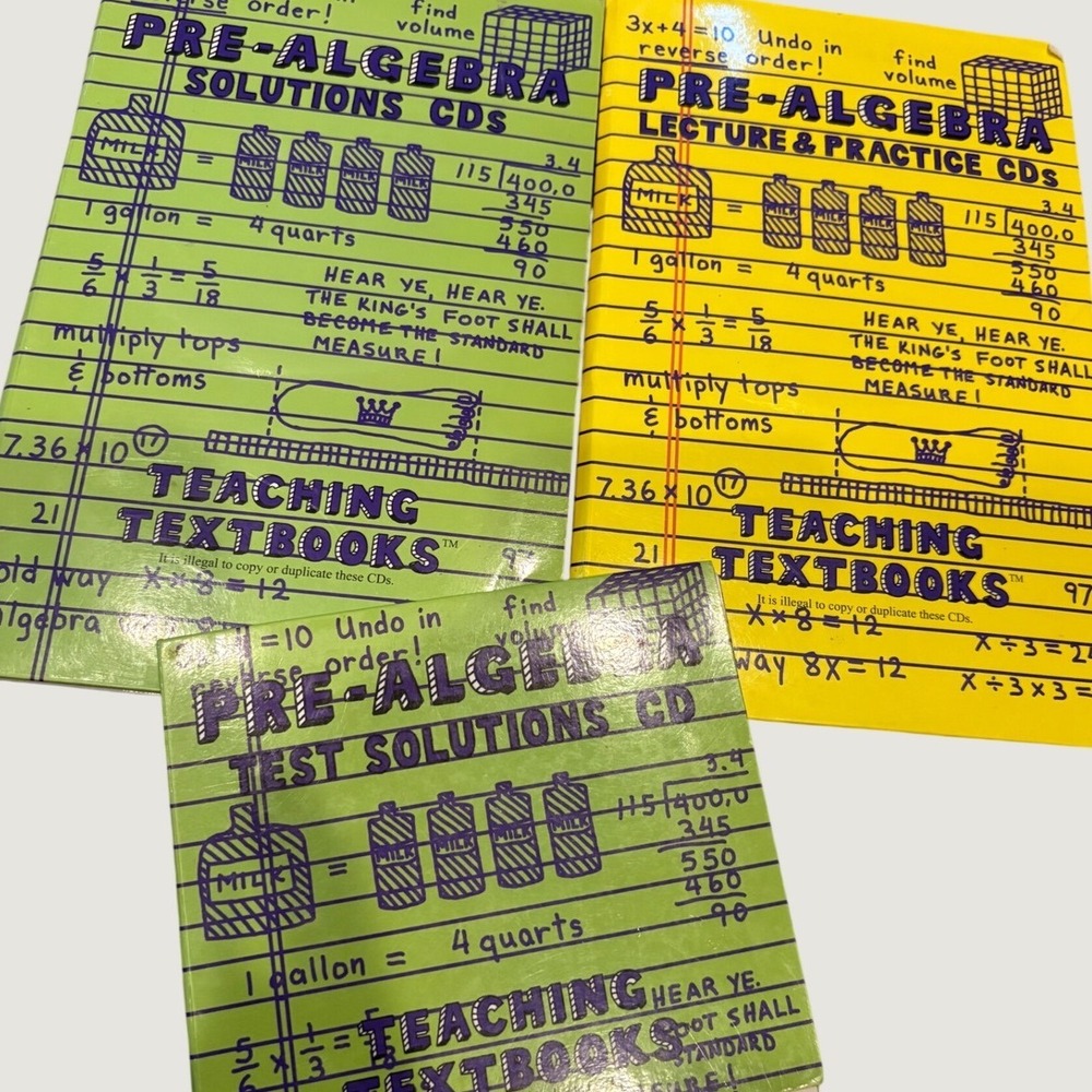 Teaching Textbooks Pre-Algebra Lecture Practice Solutions Test CDs Homeschool